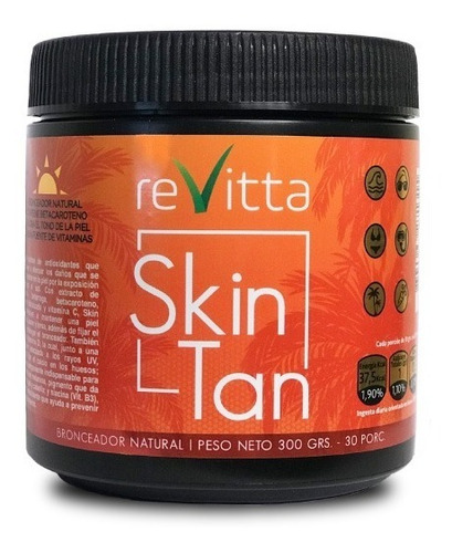 Bronceador Natural Skin Tan 300 Grs. 30 Porciones Revitta 