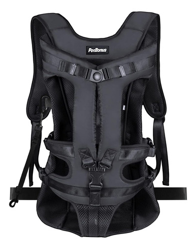 Mochila Frontal Ajustable Para Mascotas 16kg  - Negra 