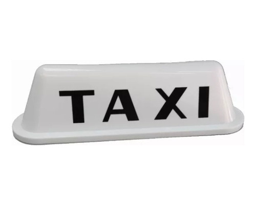 Letrero Taxi Imantado Blanco Luminoso Auto Para Techo