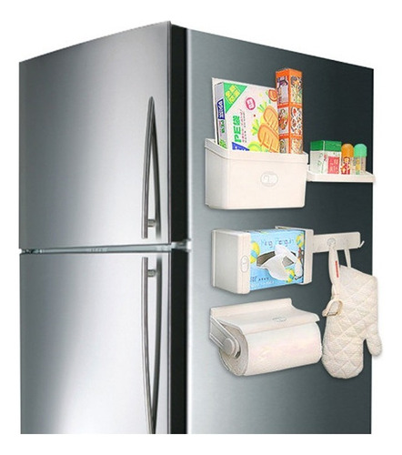 Organizador Cocina Refrigerador Magnético 5 En 1 Practico Color Blanco
