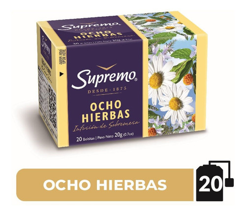 Infusión Ocho Hierbas Supremo 20 Bolsitas