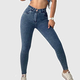 Jean Calce Perfecto Pantalon Levanta Cola Tiro Alto Elastiza