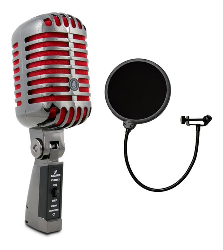 Microfone Arcano Vintage Vt-45 Bk2 + Pop Filter Am-f1