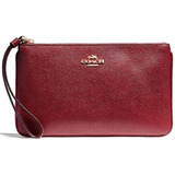 Coach Monedero Cartera Wristlet Grande F57465 Vino Original