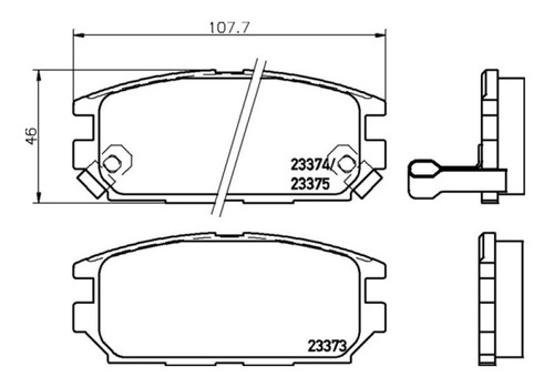 Pastilla Freno Trasera Mitsubishi Space Wagon 1998-2004 Foto 2