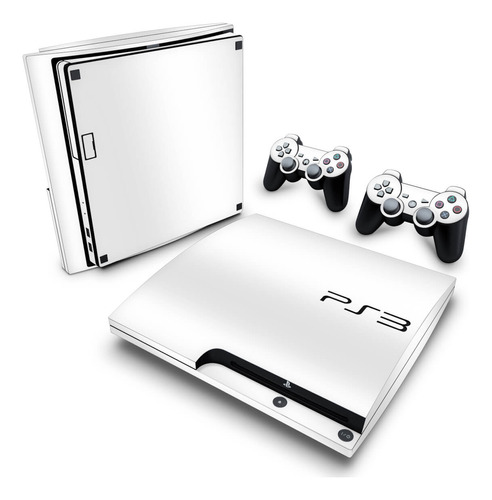 Skin Para Ps3 Slim Adesivo - Branco