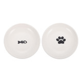 Plato De Comida De Cerámica Para Mascotas Cat Bowl, 2 Unidad