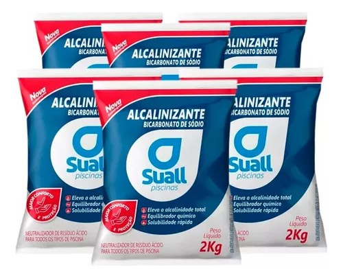 Kit 6 Elevador De Alcalinidade Suall Alcalinizante Piscinas