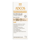 Protetor Solar Tonalizante Base Stick Facial Fps 55 Ivory Adcos Caixa 12g