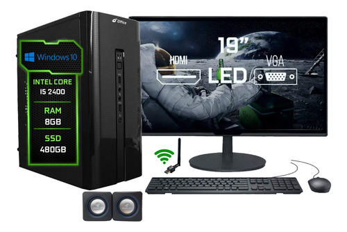 Computador Completo Intel I5 8gb, Ssd 480gb, Monitor 19 Kit