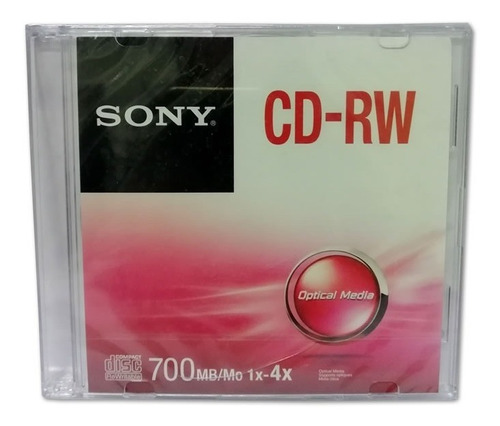 Sony Cd-rw 700mb 4x Regrabable Caja Slim Pack 10unid Crw80ss