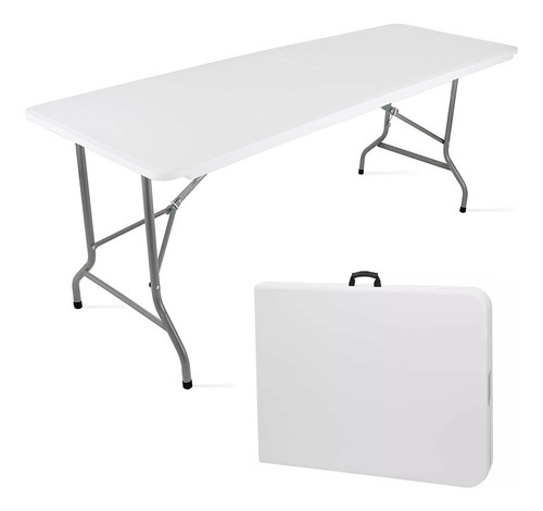 Mesa Plegable Portafolio 1.80m Plastico Jardin Evento Vanlig Color Blanco