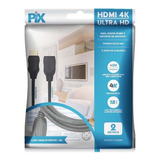 Extensor De Cabo Hdmi 4k 2.0 Hdr Pix Macho X Fêmea  2 Metros