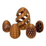 Set De 5 Huevos Decorativos Esculturas Diferentes Texturas