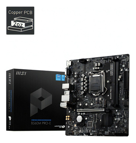 Motherboard Msi B560m Pro-e Intel 10va 11va Ddr4 Atx 1200 Bg Color Negro