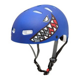 Capacete Kraft Bike Skate Patins Tubarão Azul Cor Azul Tamanho M
