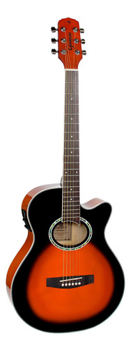 Violão Eletroacústica Giannini Performance Gsf-1d Ceq Para Destros 3 Tone Sunburst Sabina Solida Verniz Brilhante