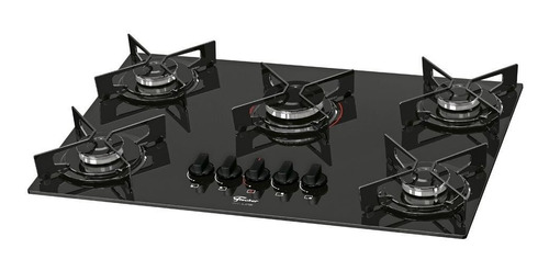 Cooktop A Gás Fischer Fit Line 5q Com 5 Bocas Preto