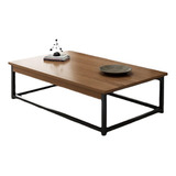 Mesa De Centro Moderna, Metálica Y Rectangular De 110cm