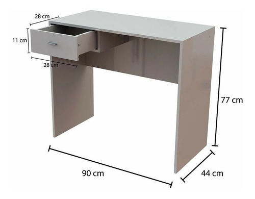 Escritorio Centro Estant  Praga Melamina De 90cm X 77cm X 44cm Blanco Y Wengue