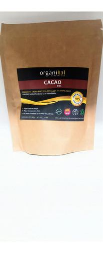 Nibs De Cacao X500g | Organikal Granos De Cacao Tostados Organikal Cacao - Unidad - 1 - 500 Kg - Chocolate - Bolsa