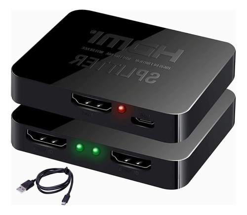 Splitter Minidivisor Hdmi Divisor 4k 1 Entrada Con 2 Salidas