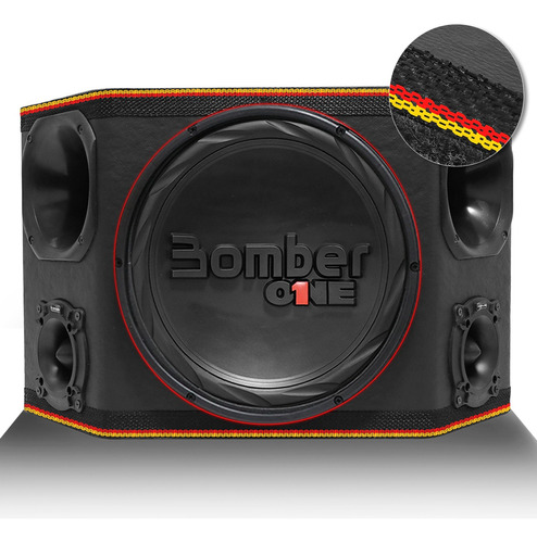 Caixa Som Trio Amplificada 900w Subwoofer Bomber One 12 Pol