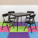 Flash Furniture - Juego De Mesa Y Sillas Plegables Negras D.