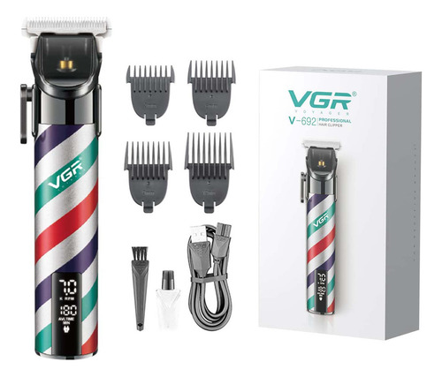 Máquina Cortar Pelo Clipper Recargable Vgr V-692 Ceramica Color Tricolor