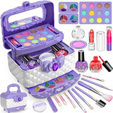 Set 41 Piezas De Maquillaje Lavable Y Estuche Para Niñas