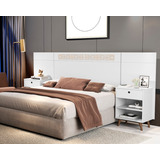 Cabeceira C/ Criado P/ Cama Box 1,40 1,60 Paula -branco