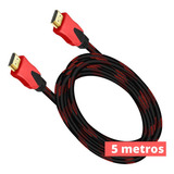 Cable Hdmi Macho A Hdmi Macho Largo 5m Grueso Calidad Mallado De Tela 4k Full Hd V 1.4 Amitosai Mts-hdmi145