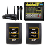 Combo Skp Consola Vz-60 + 2 Bafles 508ix + 2 Mic. Uhf-300d