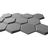 Espuma Acústica Hexagonal 3d 45mm Cinza Kit 5 Peças Colmeia