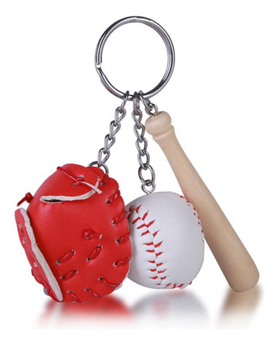 Creative Baseball Keychain Bag Pendant Baseball Three-piece