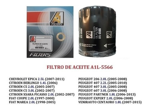 Filtro Aceite Centauro Epica 2.5 Peugeot 206 2.0 407 607 Foto 2