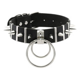 Collar De Piel Punk Con Tachuelas Estilo Punk Gótico