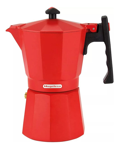 Cafetera Italiana Moka Magefesa Red 6 Aluminio Original