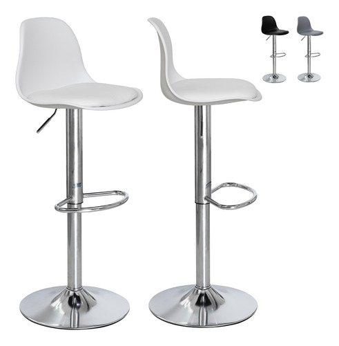 Set 2 Sillas Banco Bar Eames Ajustable Tulip Minimalista