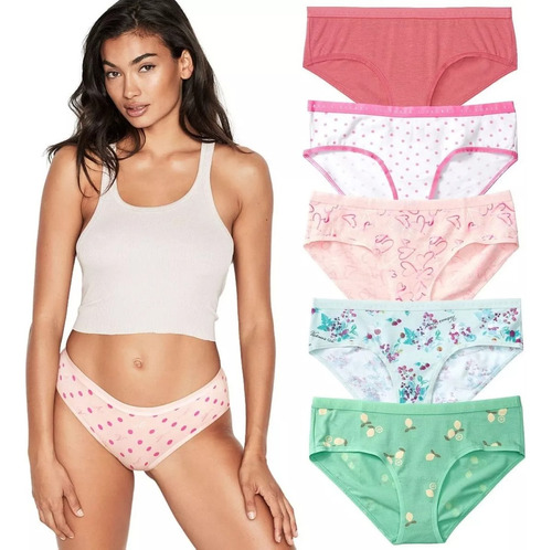 5 Pz Panties Hiphugger Algodón Victoria Secret Varios