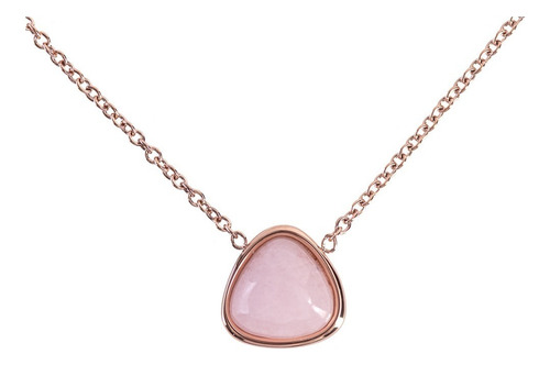 Luckyly Collares Mujer Acero Inoxidable Color Oro Rosa Cuarzo Rosa