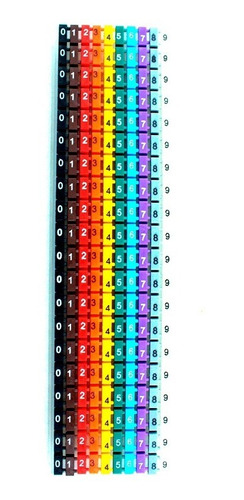 Identificadores Para Cables De 4-6mm Numeros Del 0-9 Color