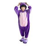 Pijama Kigurumi Para Niños, Con Diseño De Gato Morado, Para