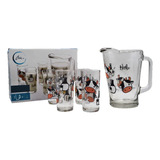 Set Jarra C/6 Vasos Decorados Vaca - Crisa