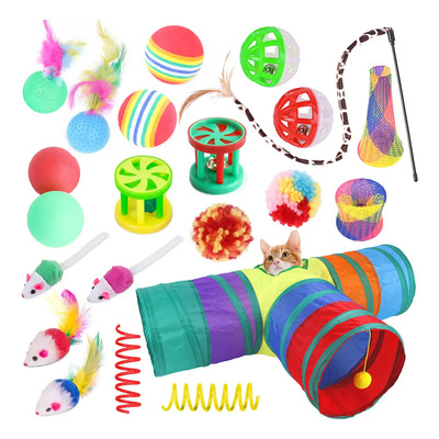 AQNLN Pack De 22 Juguetes Para Gatos Multicolor Con Túnel Para Gatos | Envío gratis