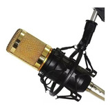 Kit Microfone Profissional Completo - Bm800 Dourado Com Pop 