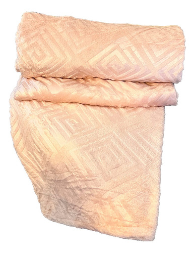 Cobertor Manta 1,80x2,40 Flannel Embossed Antialérgico Casal Cor Rose