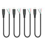 4 Cables Cortos Usb C A 4 Pines De Extremo Abierto De 11 Pul