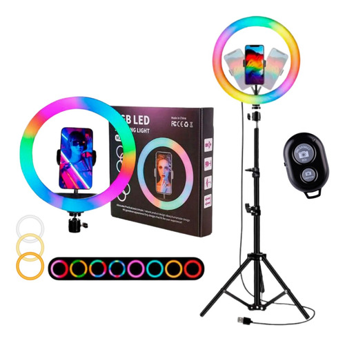 Ringlinght Led Luz Flash Estudio Profissional Rgb Com Tripe 