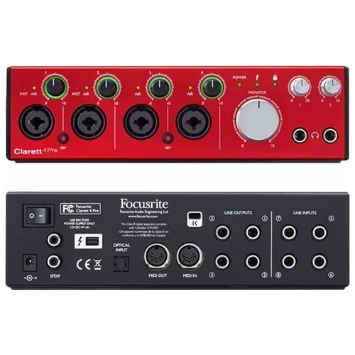 Interfaz De Audio Focusrite Clarett Thunderbolt 4pre